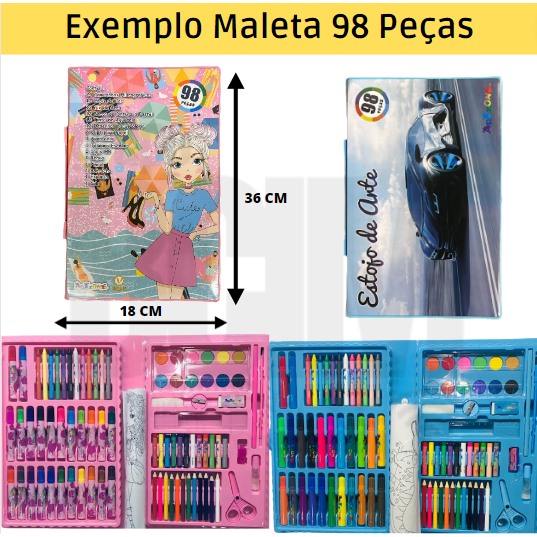Maleta de Pintura Infantil com até 98 Peças – Diversão Criativa para Crianças