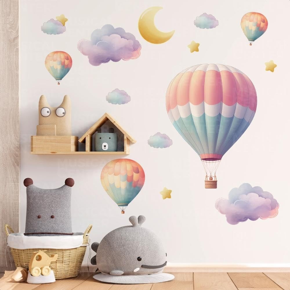 Kit Adesivos Balão Lavável Infantil - Decoração Segura e Criativa para Quarto de Criança