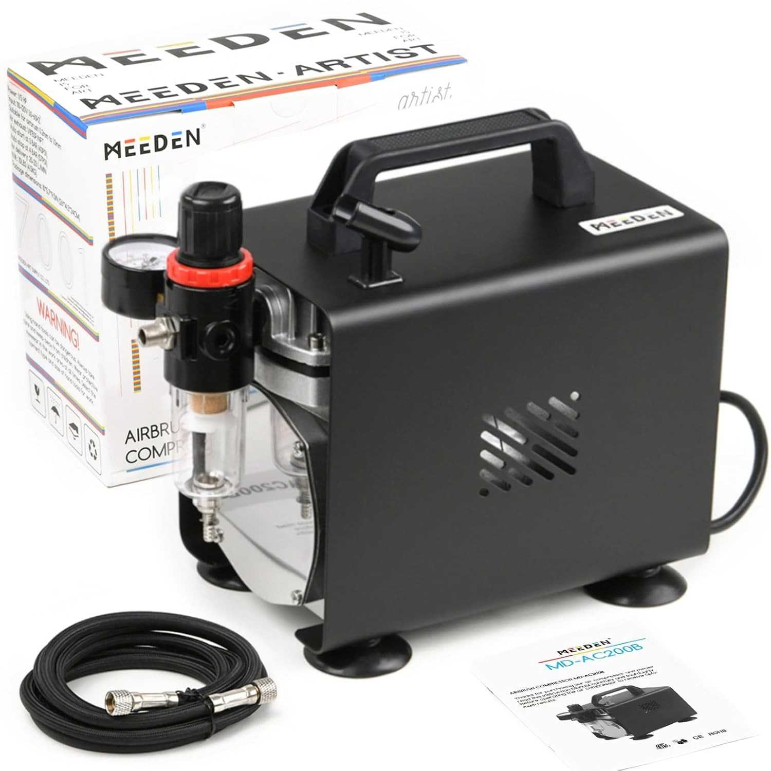 MEEDEN Compressor de Aerógrafo 1/5 HP: Potência e Precisão para Seus Projetos Criativos