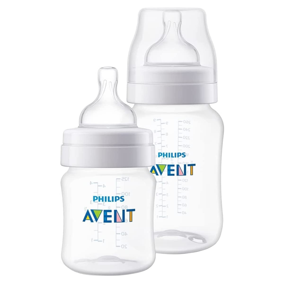 Philips Avent Kit com 2 Mamadeiras 125ml + 260ml Classic Cristal Anticólica