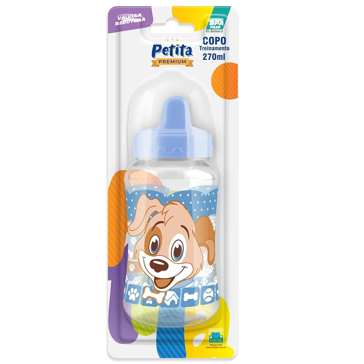 Copo com Válvula Duke Cristal 270ml Azul - Seguro, Atóxico e Moderno