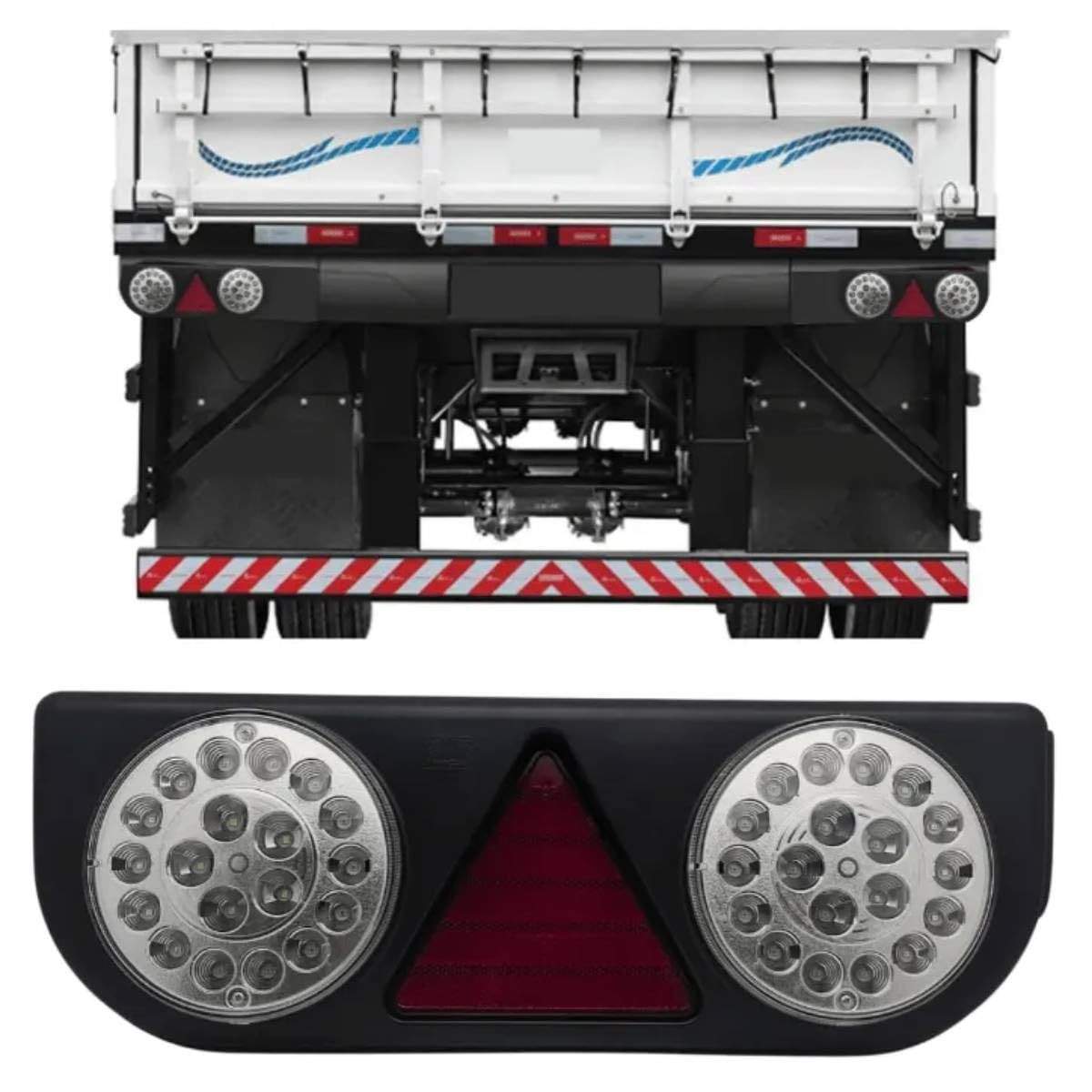 Lanterna Traseira Esquerda Braspoint Cristal LED 24V para Carretas - Segurança e Visibilidade Superior