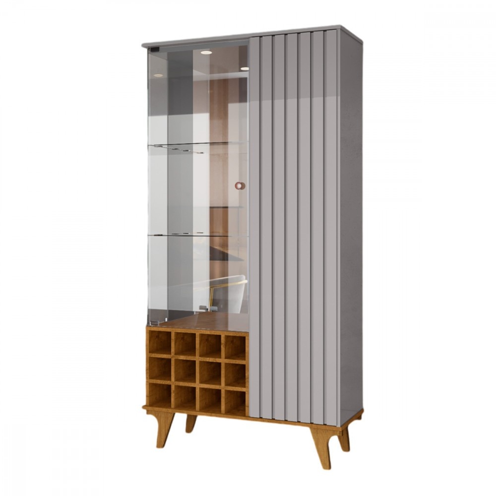 Cristaleira 2 Portas Elba: Elegância Off White