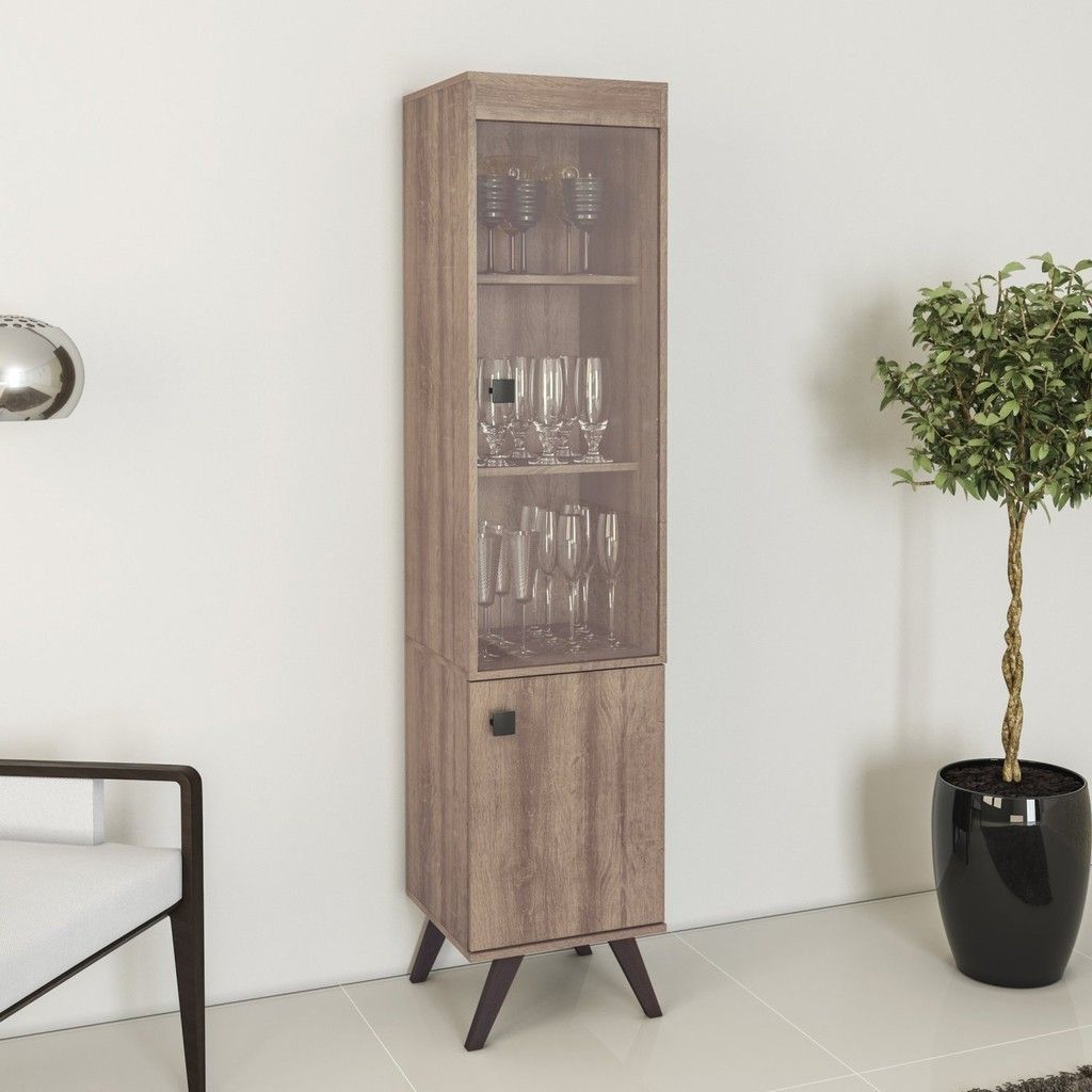 Cristaleira Rústica 2 Portas: Elegância e Organização