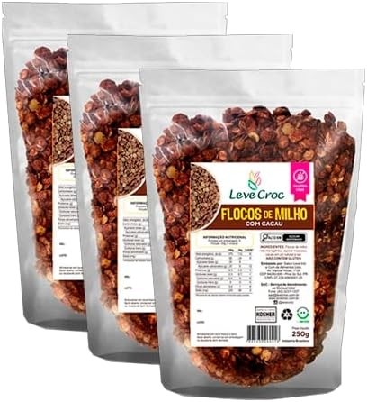 Kit 3X: Flocos de Milho com Cacau Sem Glúten Leve Croc 250g