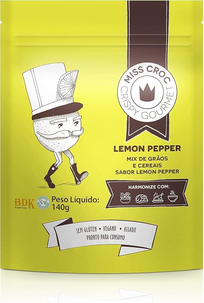 Kit 2X: Granola Crispy Lemon Pepper Sachê Miss Croc 140g