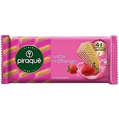 Wafer Morango Piraquê 100g: Crocância e Sabor Irresistível