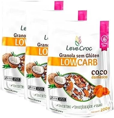 Kit 3X: Granola Coco/Damasco Low Carb Leve Crock 200g