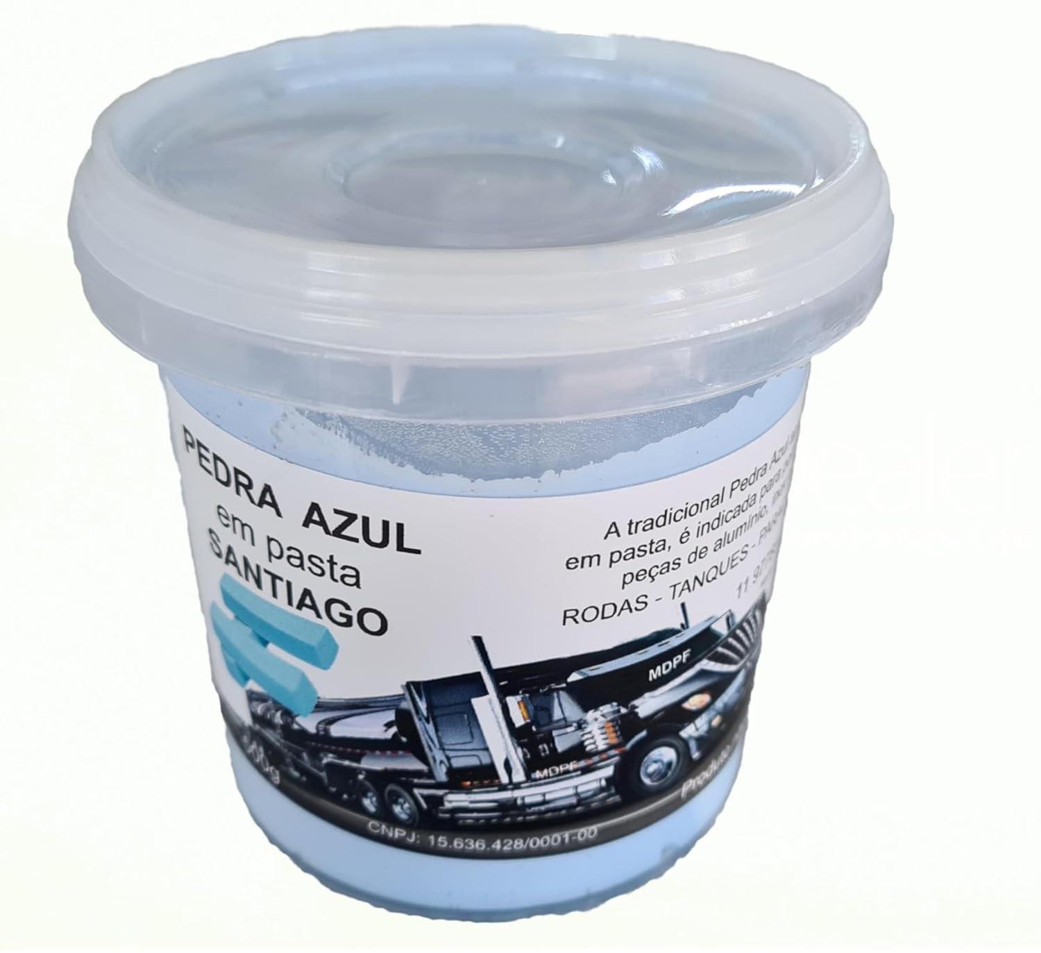 Pedra Azul Em Pasta P/Polimento (500gr) Roda Tanque Cromado