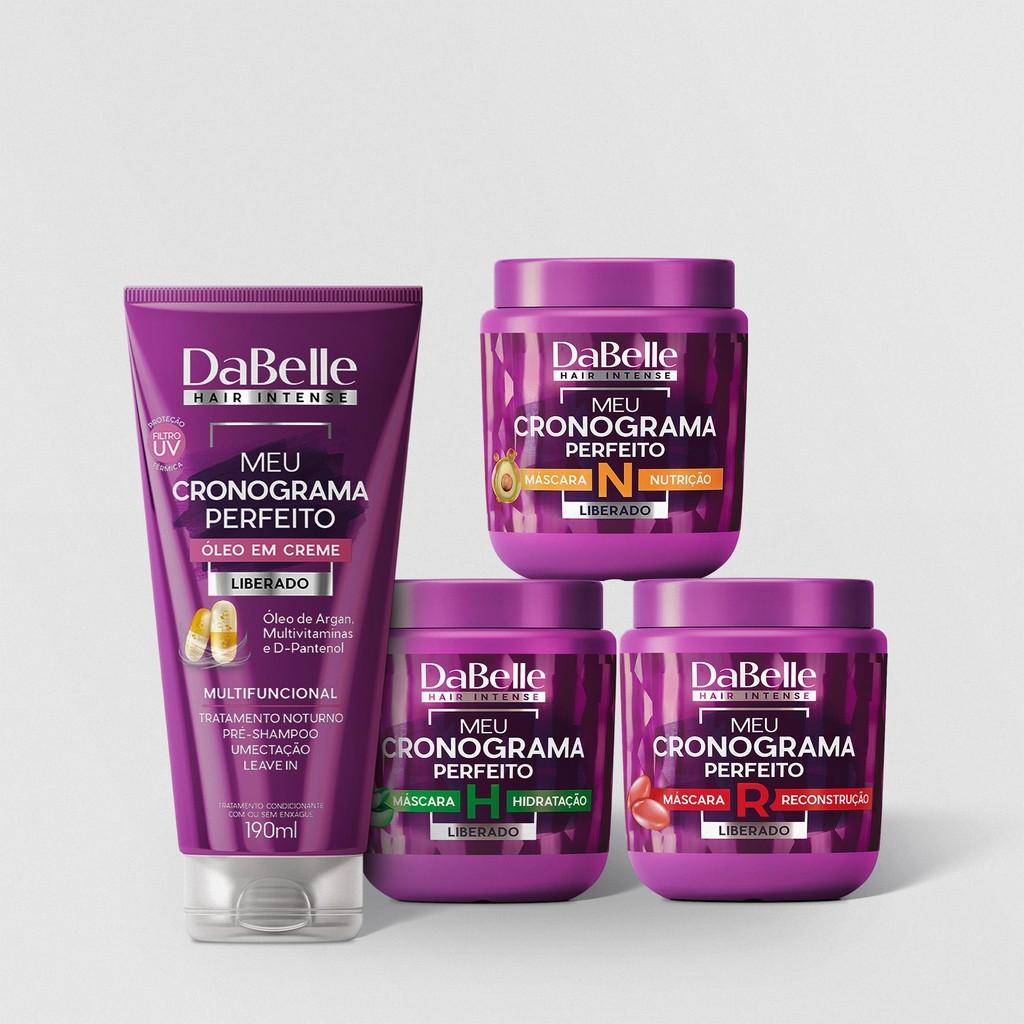 Cronograma Capilar Dabelle: Kit Hidratação, Nutrição e Reconstrução