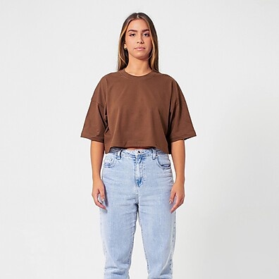 Cropped Feminino Marrom Basic Streetwear – Estilo e Conforto