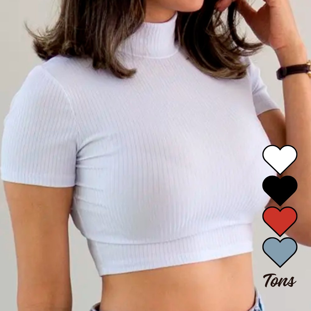 Cropped Gola Alta Canelado: Seu Look Alternativo!
