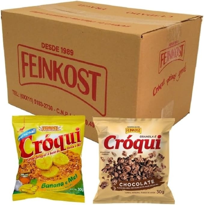 Granola Croqui Banana e Mel e Chocolate Caixa Mista 50 sache