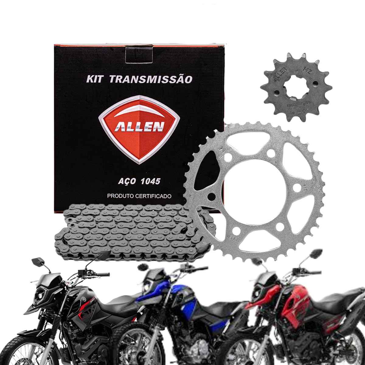 Kit Relação Transmissão XTZ Crosser 150 (2014-2025) - Aço 1045 Reforçado