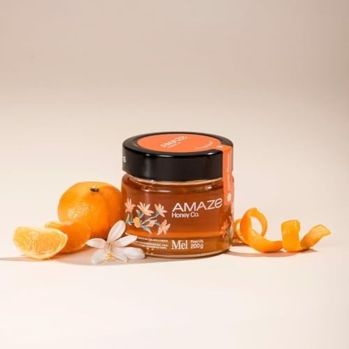 Mel Cru 100% Puro de Flor de Laranjeira Amaze Honey Orange Blossom 200g Sabor Suave e Floral Rico em Nutrientes Sem Processamento