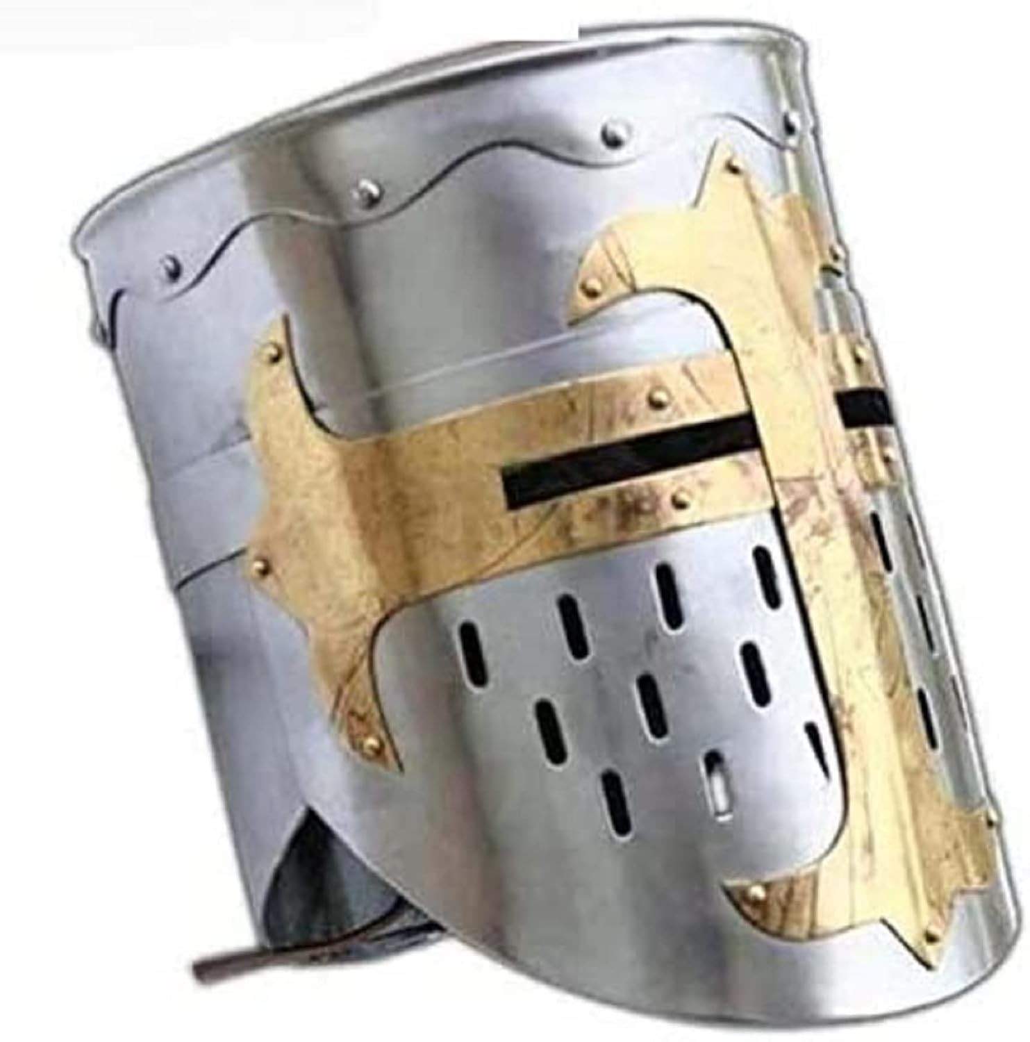Capacete Cruzado Templário: Autêntica Armadura Medieval em Aço Carbono