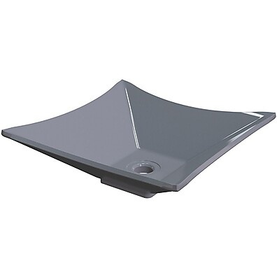 Cuba de Banheiro Quadrada C01 Lux: Elegância em Cinza