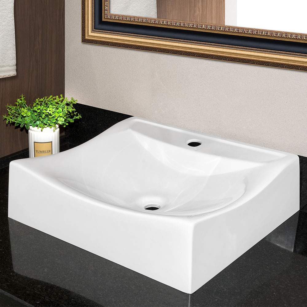 Cuba de Banheiro Retangular Meca: Elegância em Branco