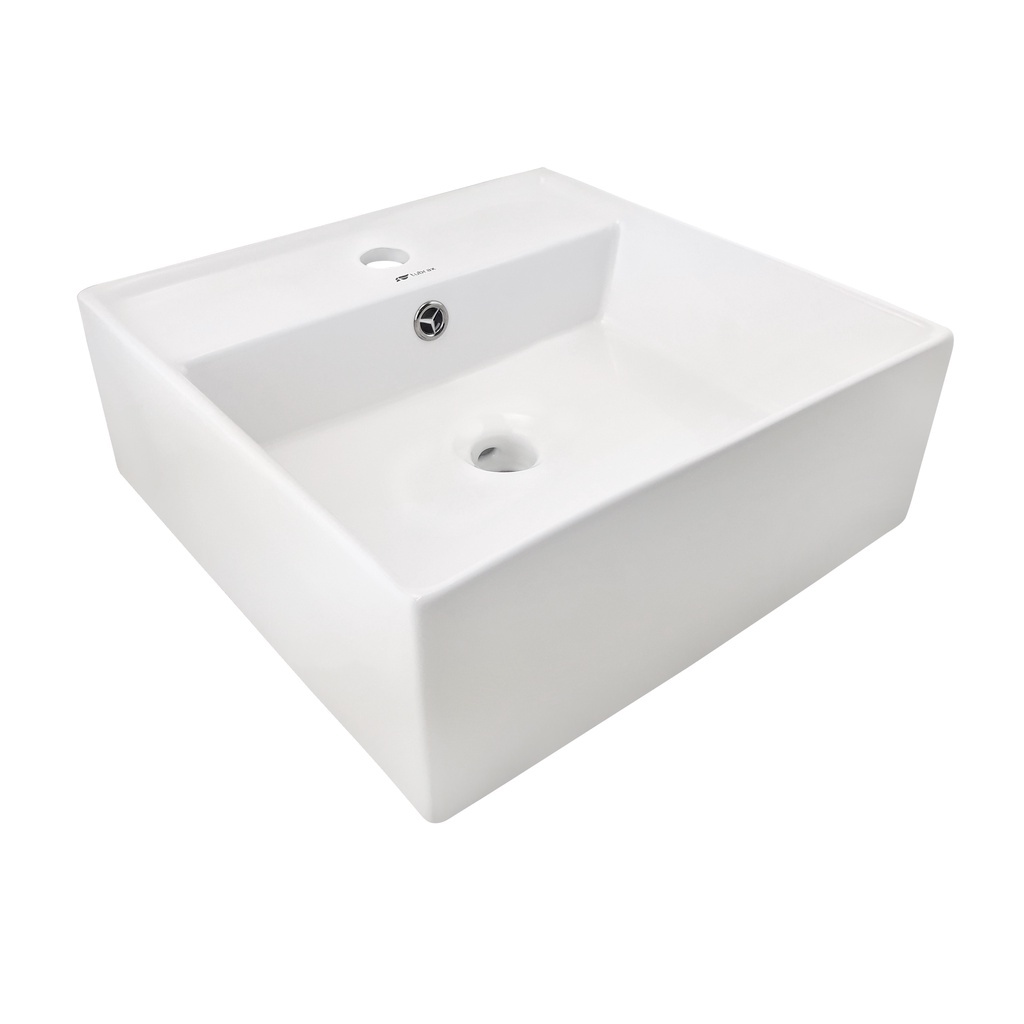 Cuba Lavabo Quadrada 42x42 em Porcelana Branca - Tubrax