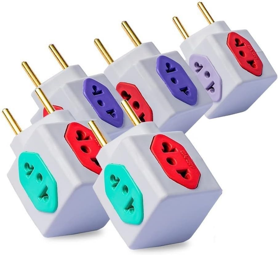 Kit 5 Adaptadores Benjamim Power Cubo: Multiplicador de Tomadas 10A/20A Bivolt
