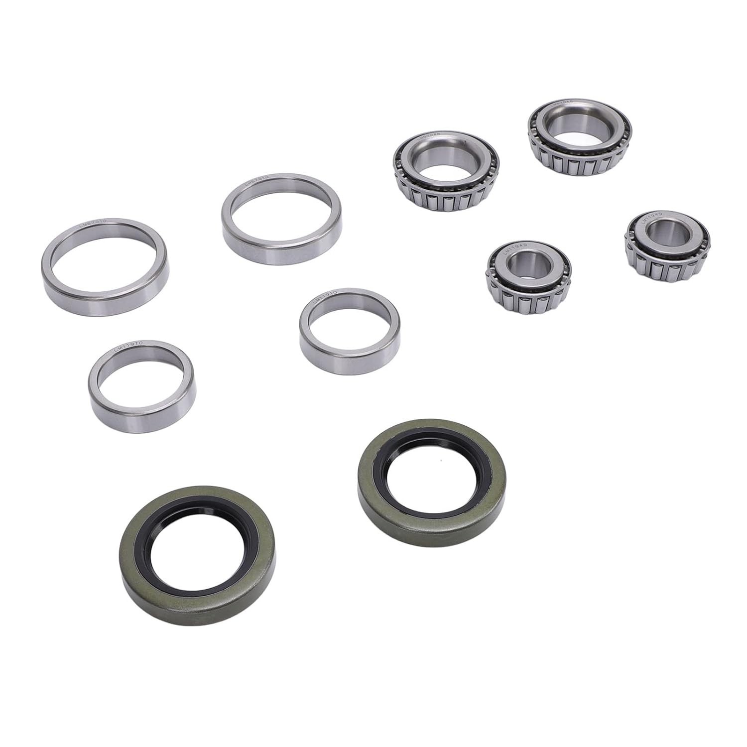 Kit Rolamento Reboque Yinhing para Cubo de Roda - LM11949/LM11910/LM67048/LM67010 com Selos de Óleo para Eixos 1-1/4" e 3/4"