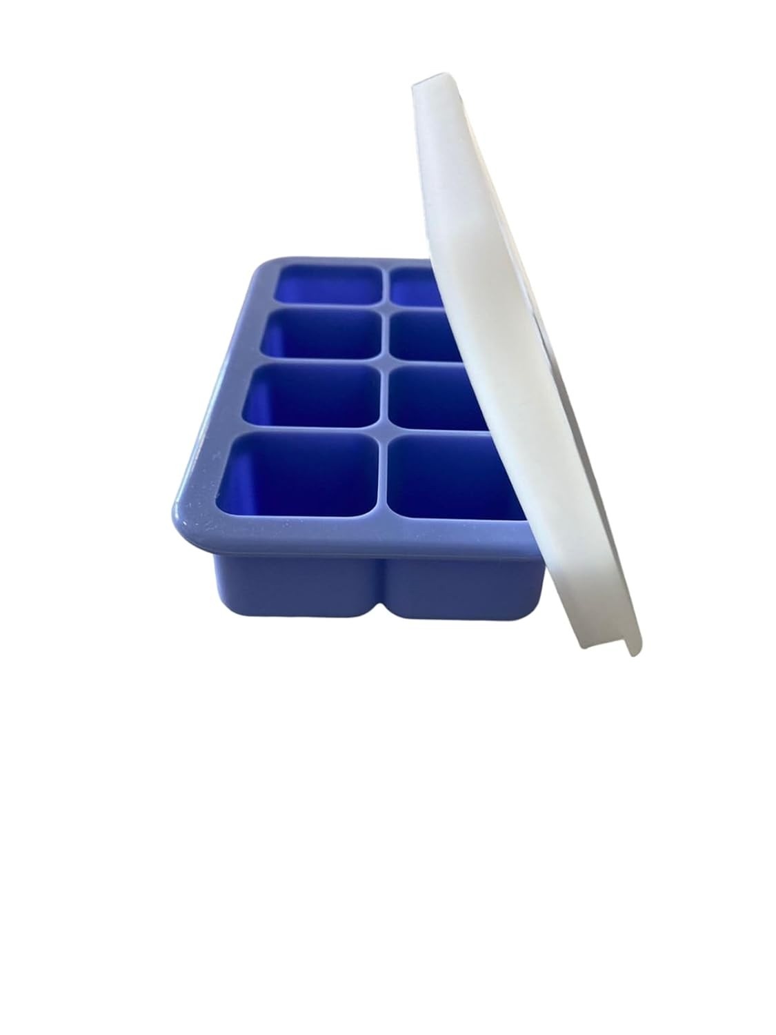 Forma de Silicone para Congelar Papinhas - 8 Cubos com Tampa, Livre de BPA, Ideal para Introdução Alimentar BLW (Lilás)