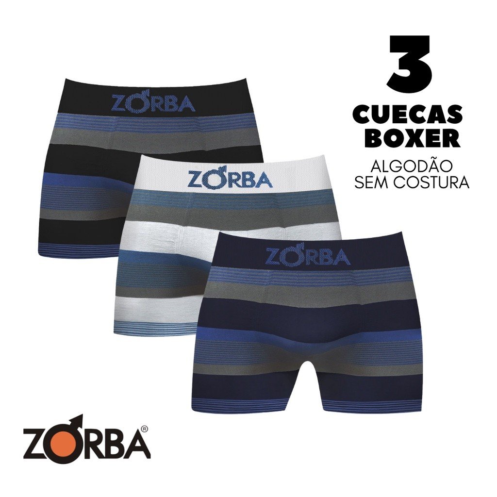 Cueca Boxer Zorba Listrada: Conforto Sem Costura!