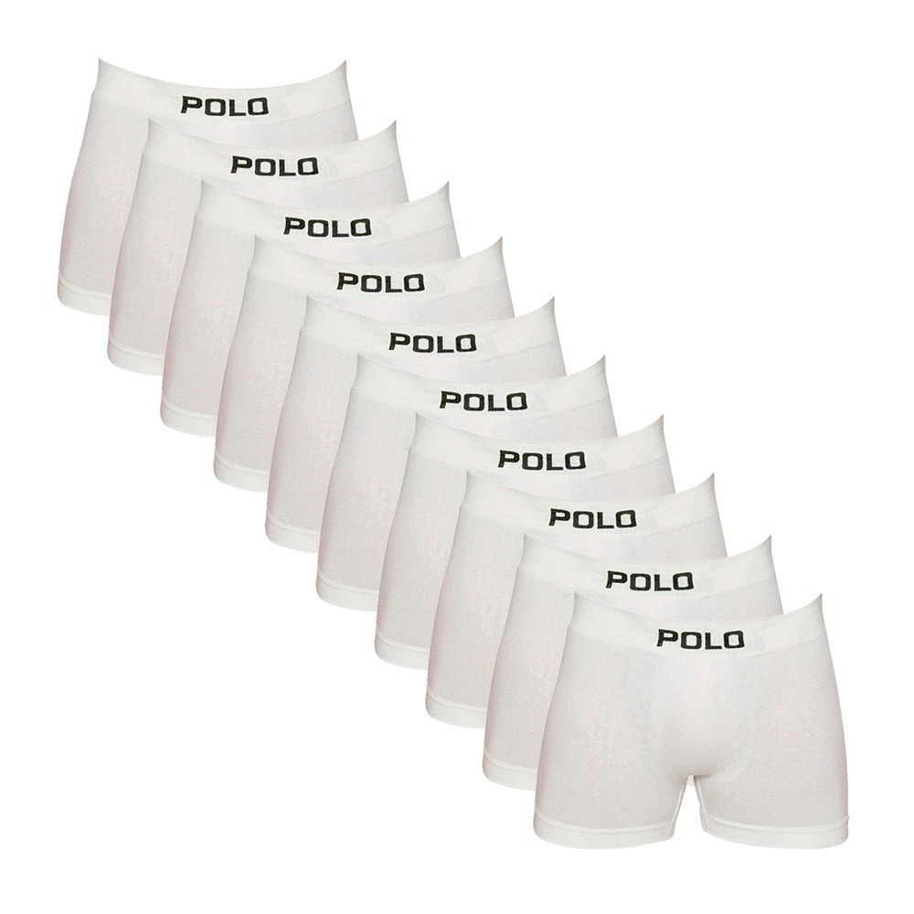 Cuecas Boxer Algodão: Kit 10 Sem Costura Polo 781