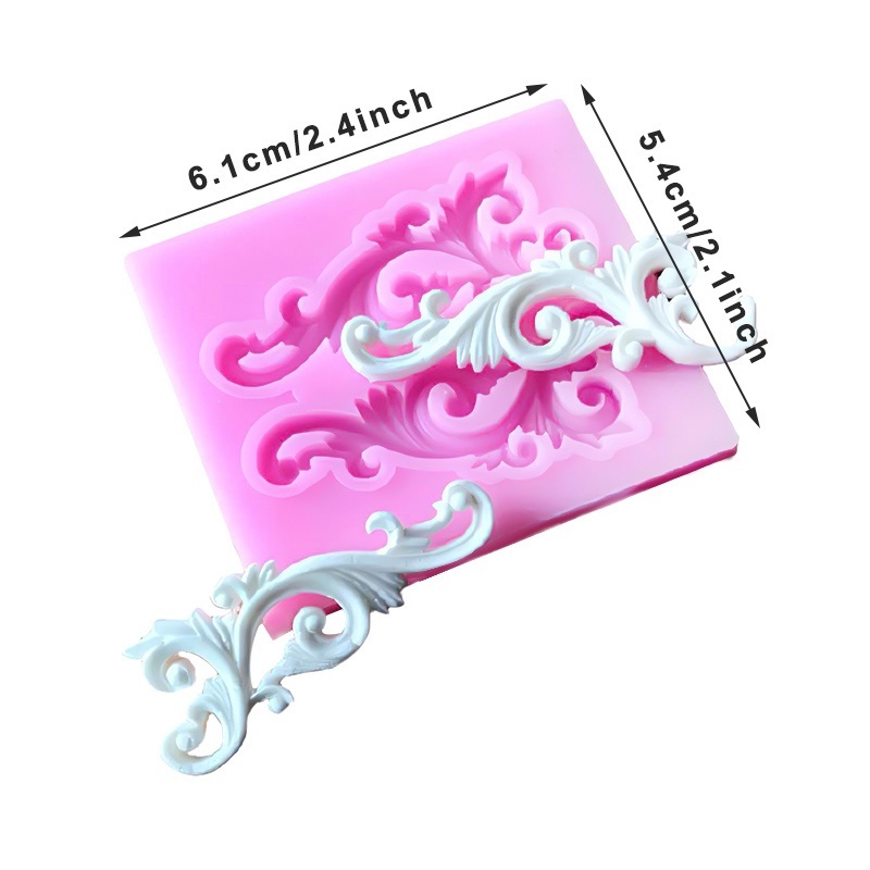 Molde de Silicone Barroco 3D para Bolo e Cupcake