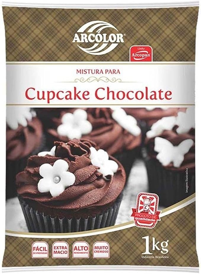 Mistura para Cupcake Chocolate 1kg - Arcolor