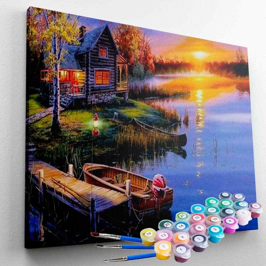 Kit Pintura Terapêutica A Casa do Lago - Pinte e Cura sua Mente