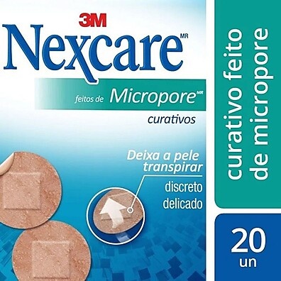 Curativo Nexcare Micropore Redondo – 20 Unidades de Conforto
