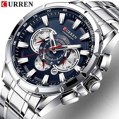 CURREN 8363 XC: Relógio Masculino à Prova d'Água