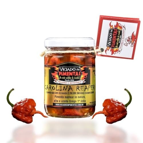 Carolina Reaper In Natura Curtida No Azeite - Vidro 150 Ml