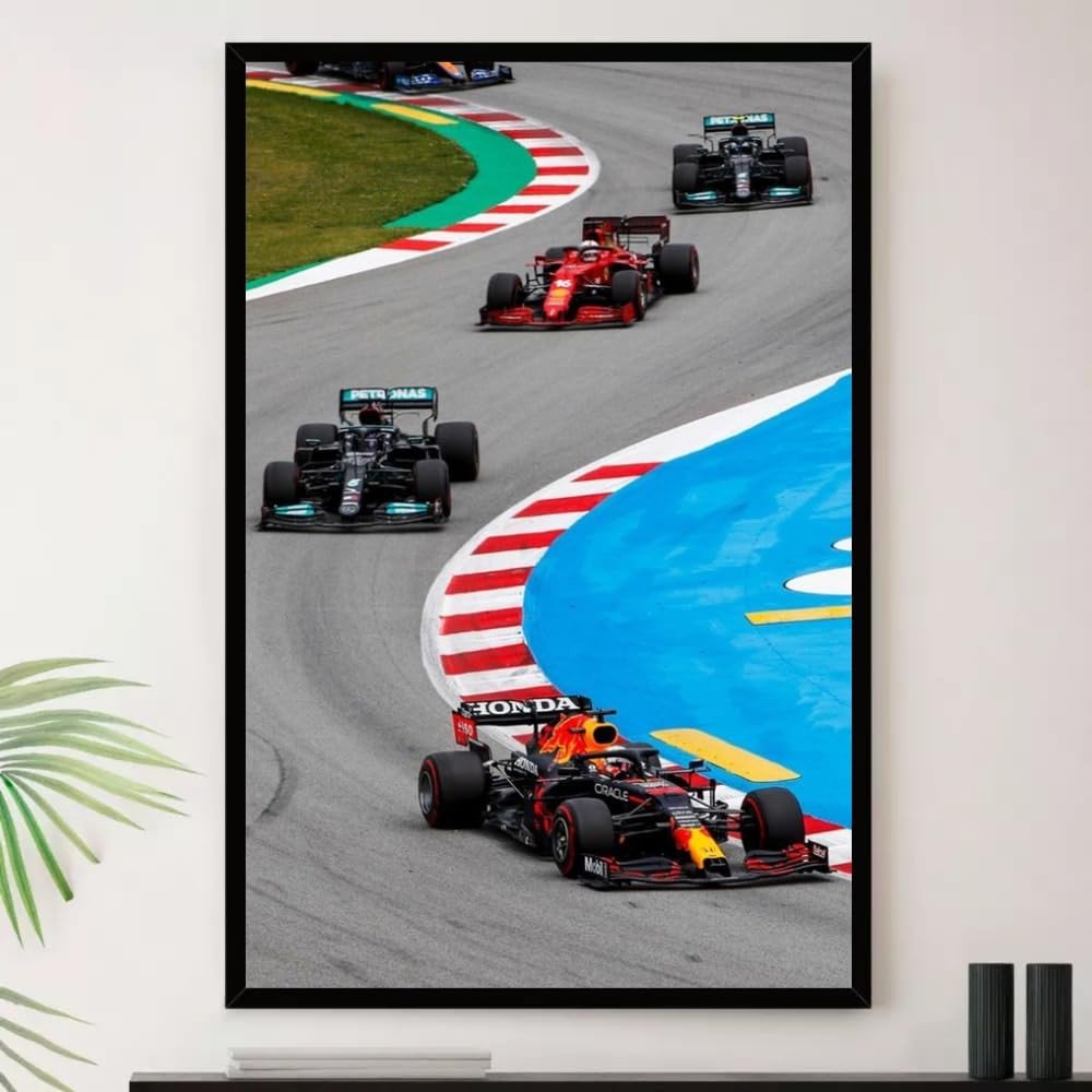 Quadro Decorativo Fórmula 1 Curva do S - Moldura Premium A4 23x33cm