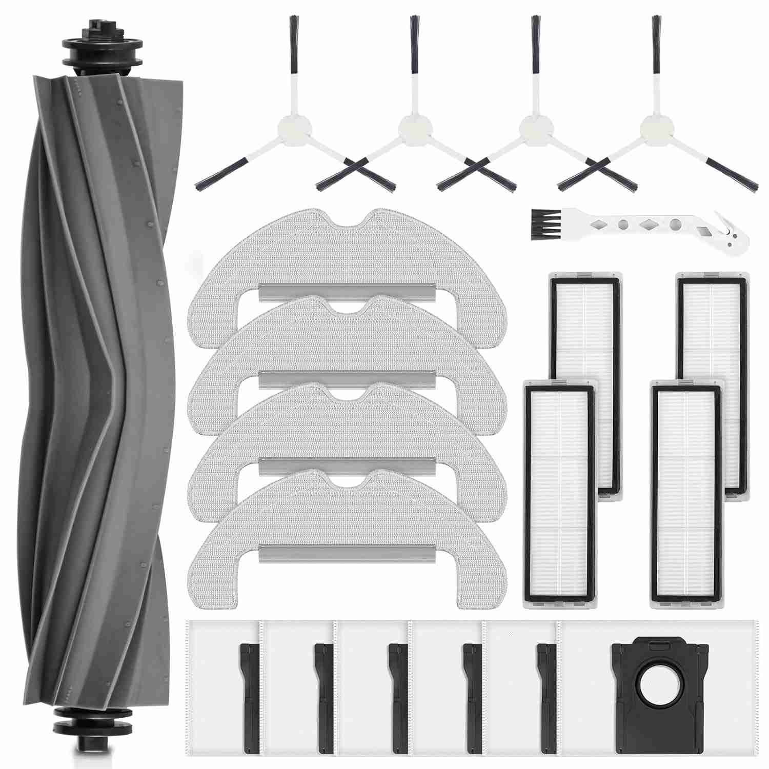 Pacote com 20 Acessórios para Aspirador Dreame D10 Plus Gen 2 - Complete seu Robô com Escova, Filtros, Sacos e Esfregões