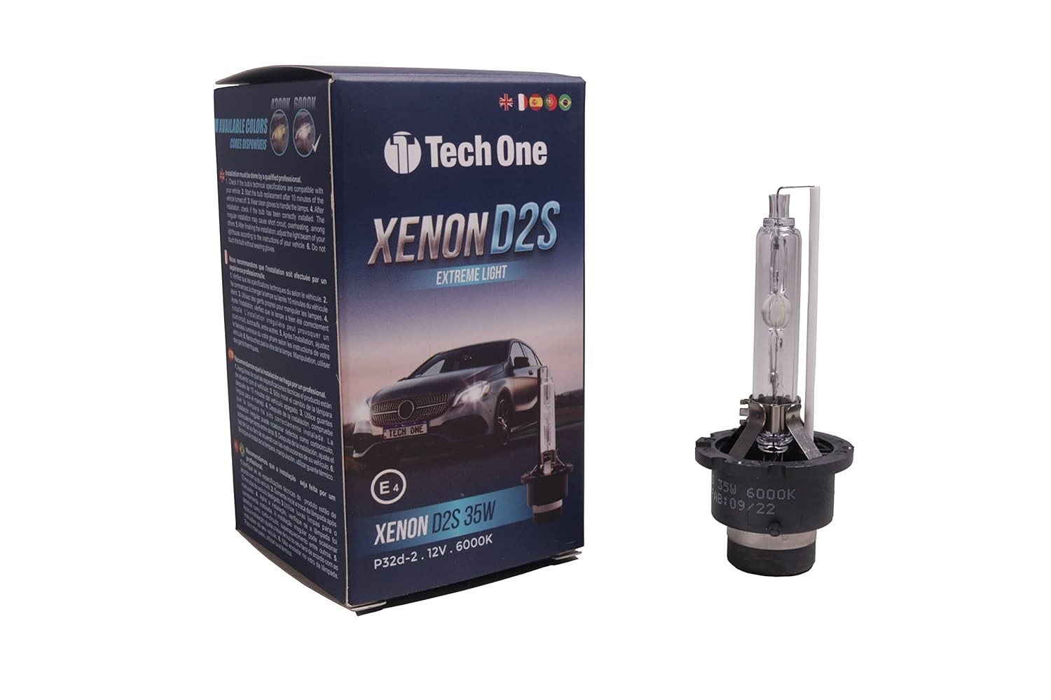 Lâmpada Xenon D2S Tech One 4300K 35W: Iluminação Superior para Seu Veículo
