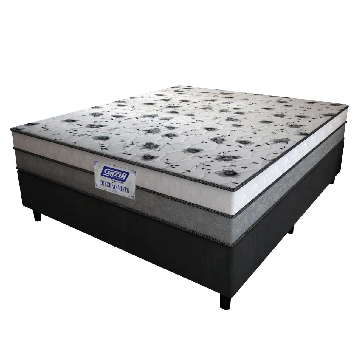 Cama Box Casal com Colchão de Espuma D33 Fort 138x188cm - Conforto e Estabilidade para Boas Noites