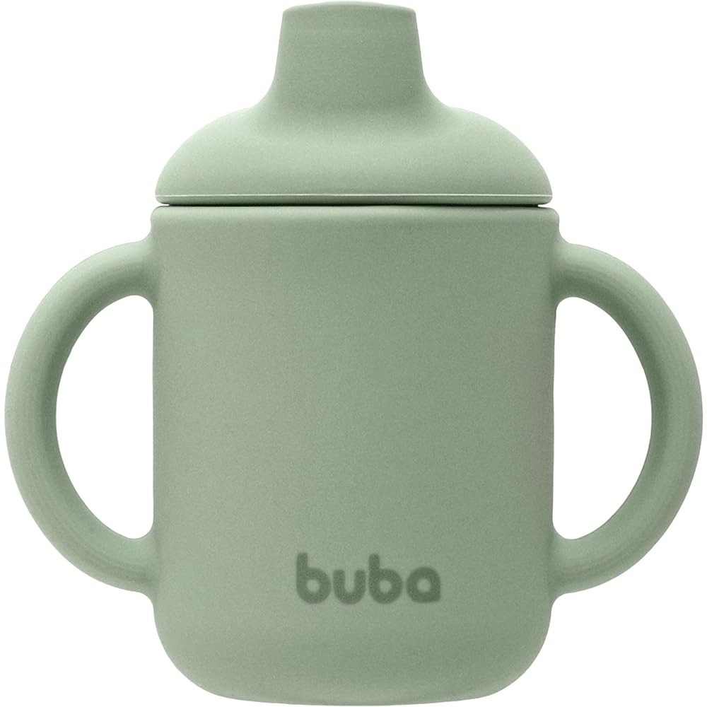 Copo em Silicone Verde da Buba - Seguro, Antivazamento e Ideal para Bebês