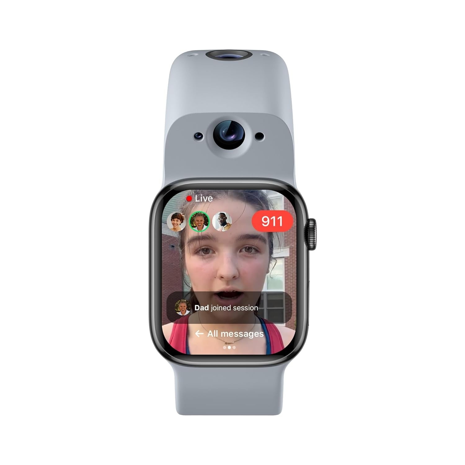 Pulseira Inteligente Wristcam, Câmera Modular, Certificação MFI da Apple, para Apple Watch, Câmera de 8 MP + 2 MP, Foto 4K, Vídeo 1080p, Armazenamento de 8 GB, Wi-Fi, Impermeabilidade IP68