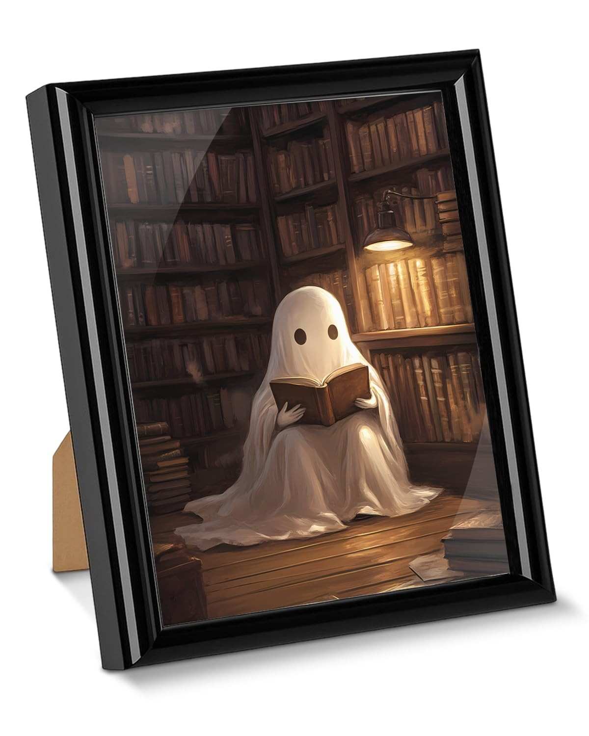 Pôster Dark Academia Leitura Fantasma - Arte Vintage 15x20cm para Decoração de Parede e Mesa