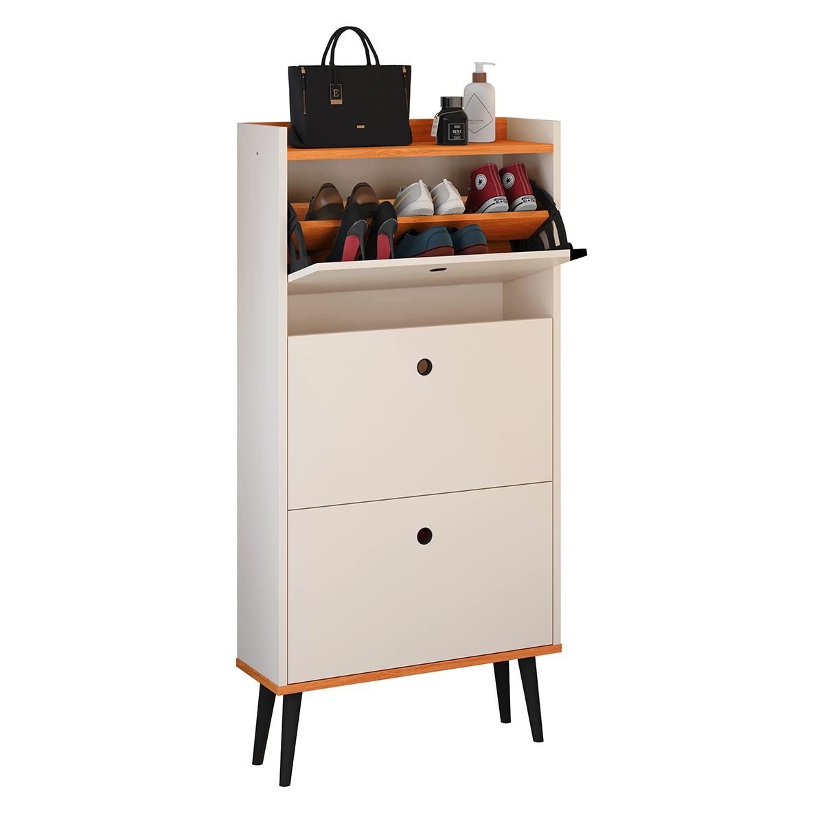 Sapateira Vertical Dark 3 Gavetas Basculantes - Organize Seus Calçados com Estilo Retro