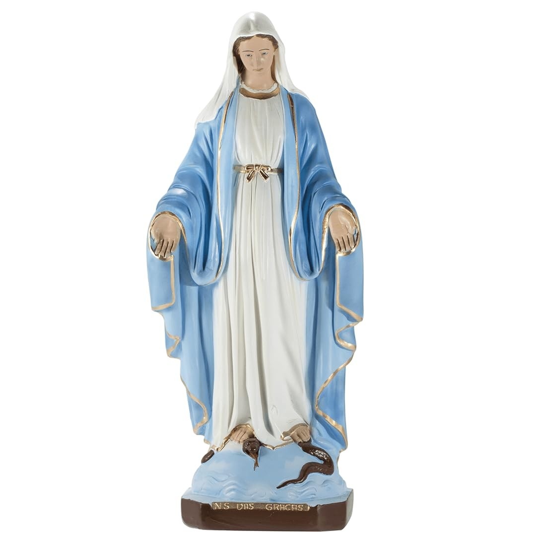 Imagem de Nossa Senhora das Graças 40cm em Gesso - Escultura Católica para Decoração e Oração