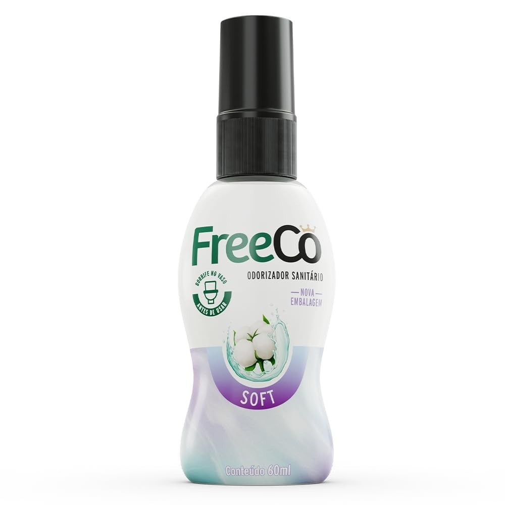 Freecô Bloqueador de Odores Sanitários Soft Talco 60ml - Elimine 99% das Bactérias com Óleos Essenciais