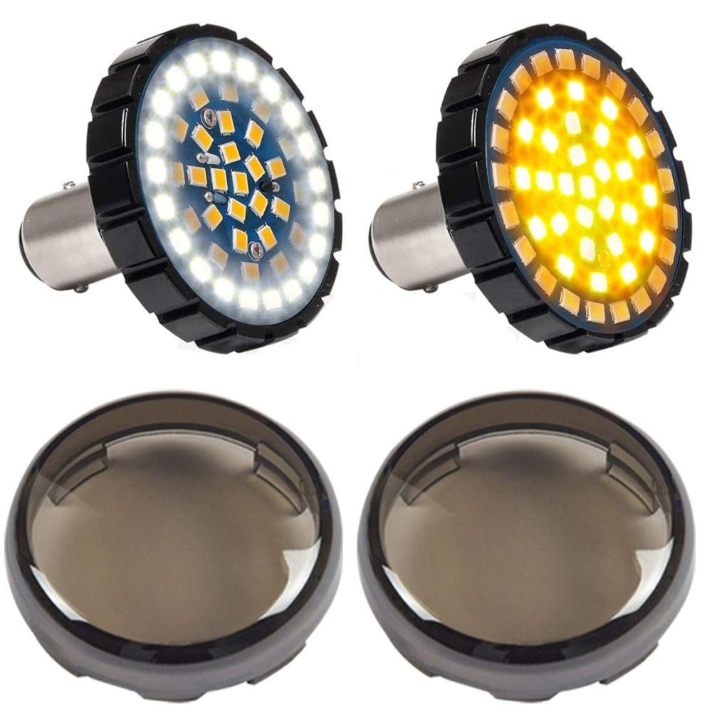Luz de Seta LED 1157 Bullet 5cm com Lente Fumê para Harley Davidson - DTR2017