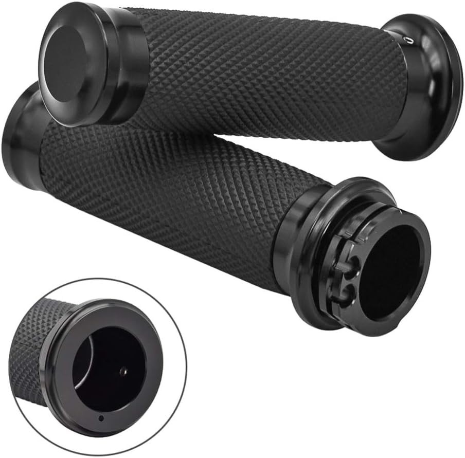 Manoplas Benlari Pretas 2,5cm para Harley Davidson: Sportster, Dyna, Softail e Touring