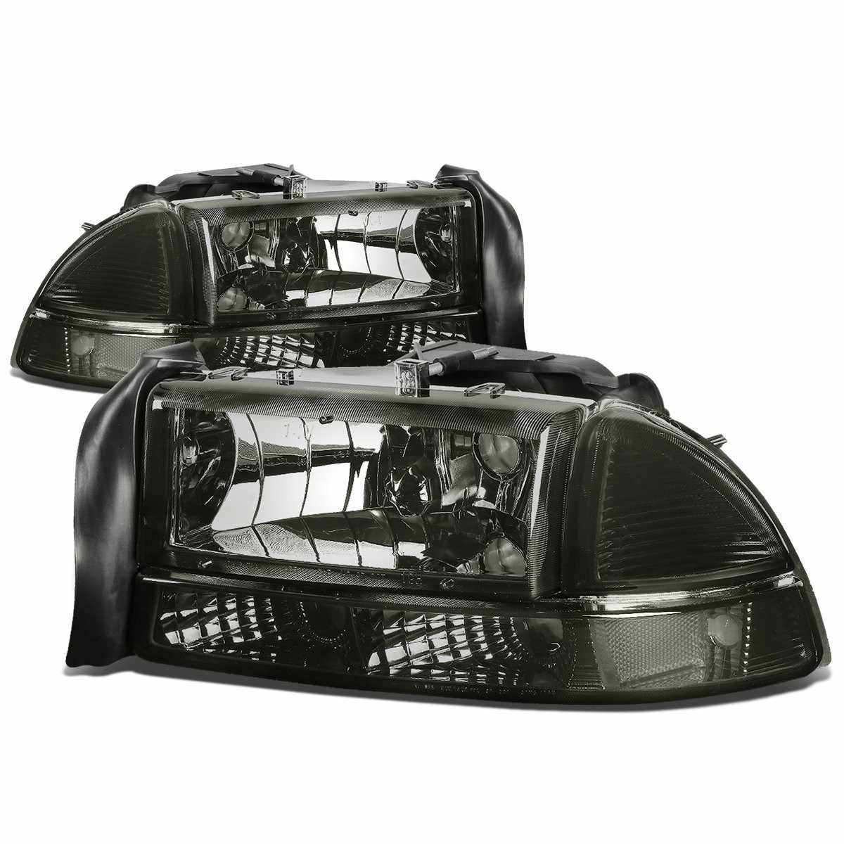 Faróis de Lente Fumê DNA Motoring para Dodge Durango e Dakota 98-04 | HL-OH-DD974P-SM-CL1