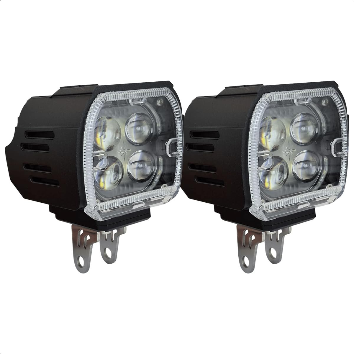 Farol de Milha LED Bicolor Moto Aurora-01: Potência e Visibilidade Premium