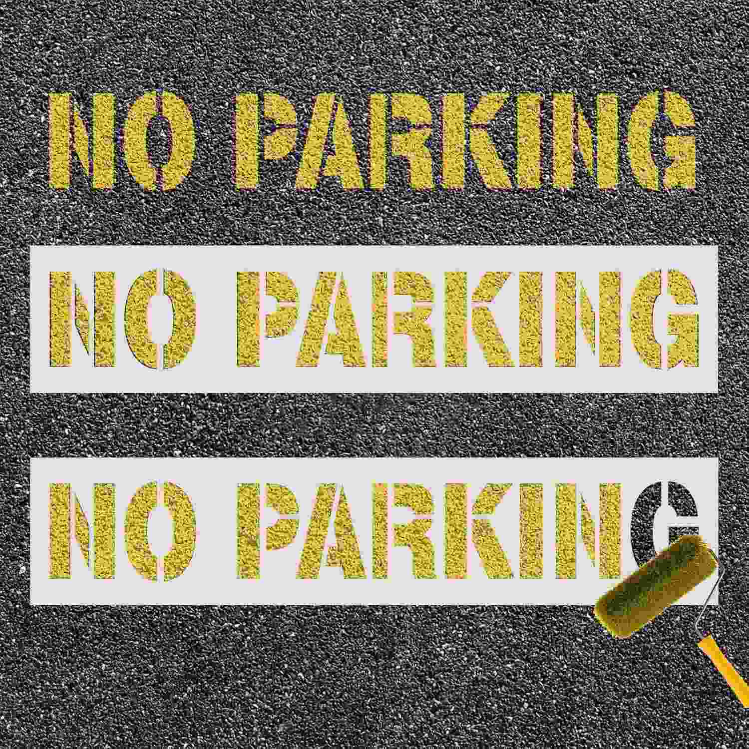 Estêncil de Silicone para Sinalização de Estacionamento Reservado - 2 Peças, 10cm, Flexível e Reutilizável