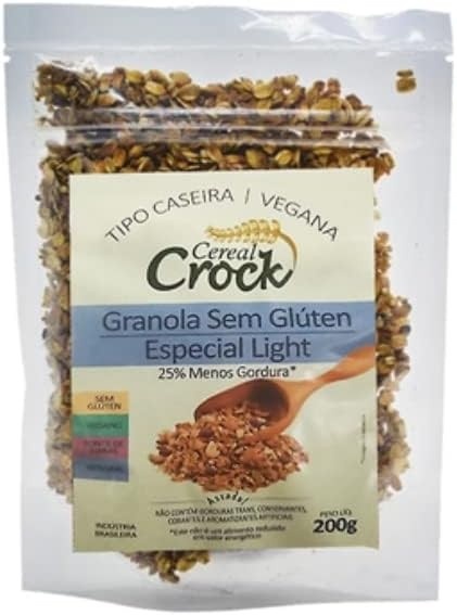 Kit 3X: Granola de Aveia Light Sem Glúten Leve Crock 200g